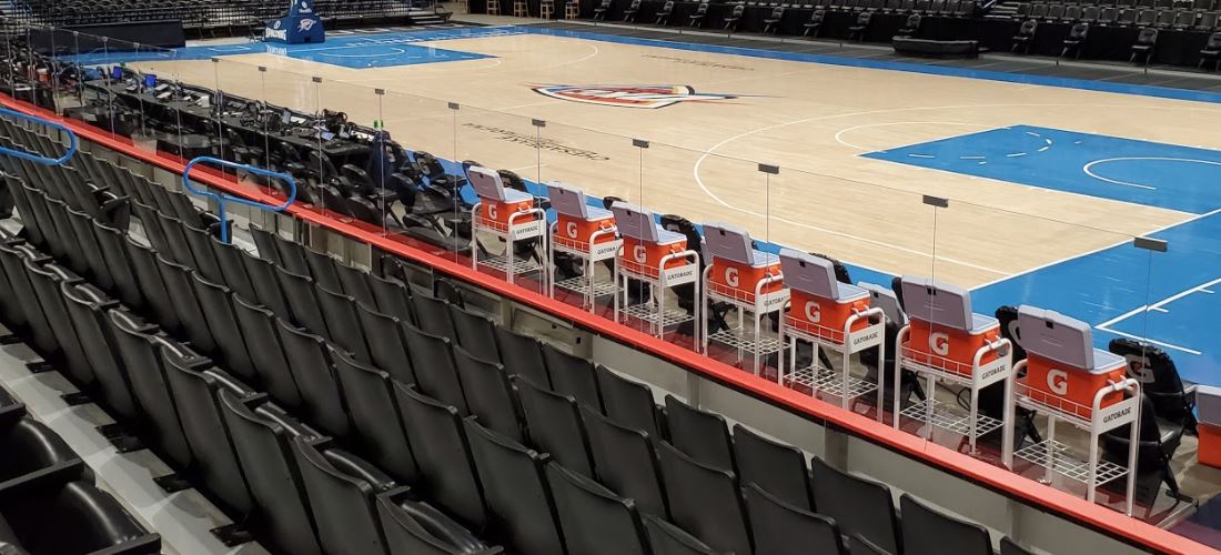 chesapeake arena acrylic covid walls_knox glass company
